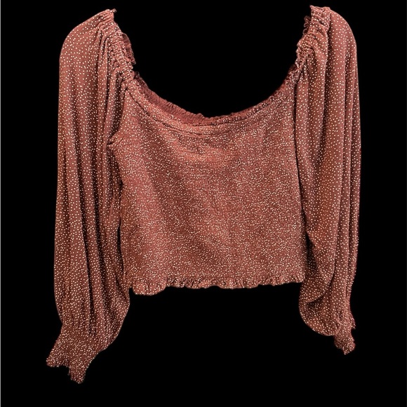 Women's Polka Dot Long Sleeve Top - Picture 2 of 6